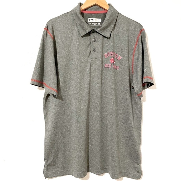 Genuine Merchandise Boston Red Sox Men’s Gray Polo Shirt‎ Large Short Sleeve​ - Picture 1 of 5